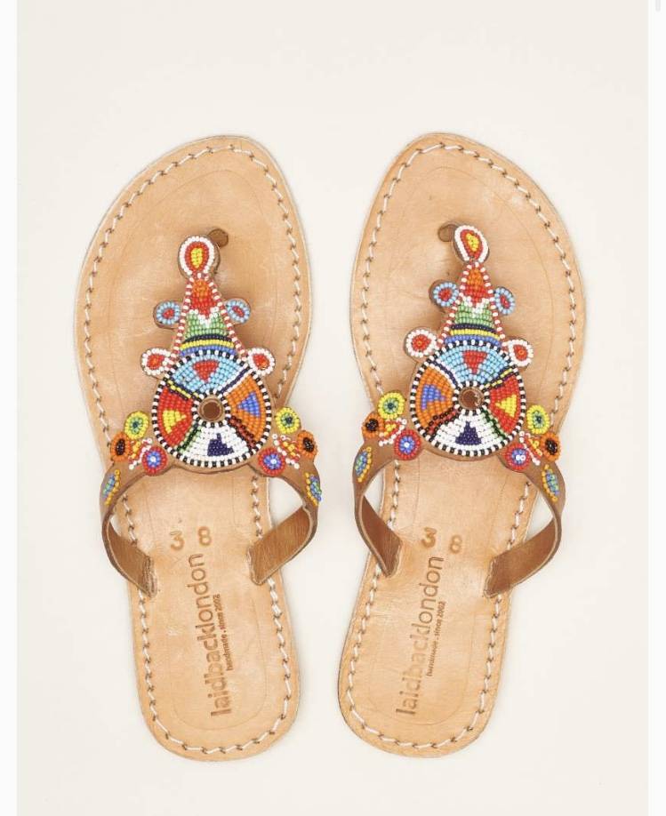 Simba Tribal – Flat Leather Sandal Shoes Cassare