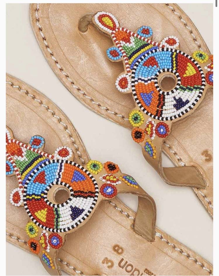 Simba Tribal – Flat Leather Sandal Shoes Cassare