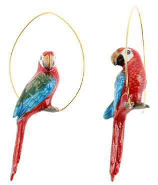 Red Parrot – Earrings Jewelry Cassare