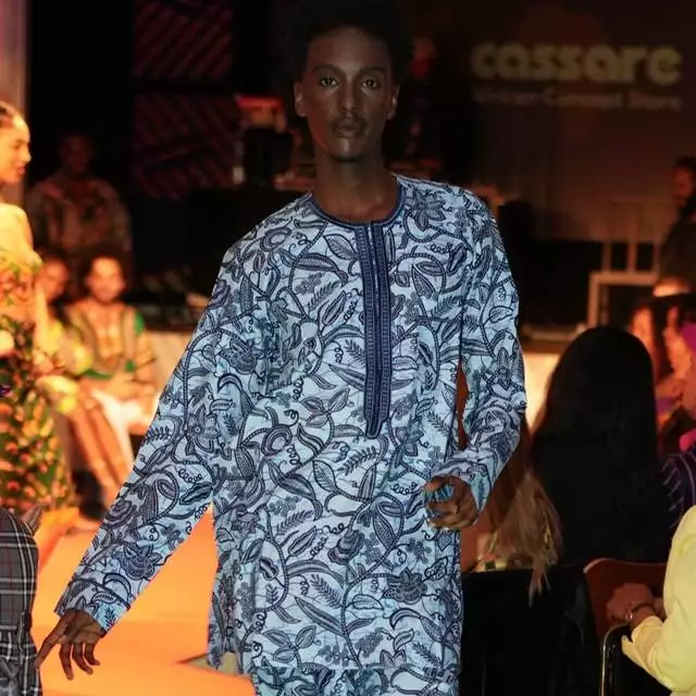 Kassim embrodered suit skyblue Men's Fashion Cassare